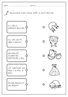 Vista previa - Hojas de trabajo - 10 fitxes COMPRENSIONS LECTORES FRASE SIMPLE. lletra pal - página 3