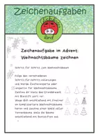 Vorschau - Mal- und Bastelvorlagen - Zeichenaufgabe im Advent: Weihnachtsbäume zeichnen - Deckblatt