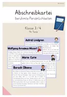 Vorschau - Aufgabenkarten - Abschreibkartei: berühmte Persönlichkeiten - Deckblatt