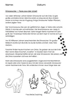 Vorschau - Arbeitsblätter - Lesetexte (Dinos, Weltall, Fee) - Seite 1