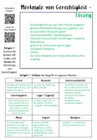 Vorschau - Arbeitsblätter - Merkmale von Gerechtigkeit / Oberstufe - Seite 1