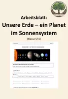 Vorschau - Arbeitsblätter - Arbeitsblatt: Unsere Erde - ein Planet im Sonnensystem - Deckblatt