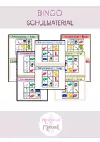 Vorschau - Spiele - Bingo: Schulmaterial - 5 Varianten - Deckblatt