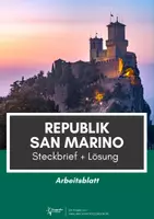Vorschau - Arbeitsblätter - San Marino Steckbrief - inklusive Lösung - Deckblatt