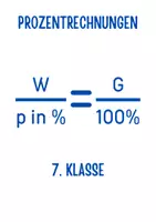 Vorschau - Stundenentwürfe - Prozentrechnungen 7 - Deckblatt