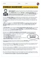 Vorschau - Arbeitsblätter - ZOHRAN MAMDANI_Reading and Vocabulary - Seite 1