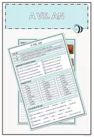 Vorschau - Arbeitsblätter - The Indefinite Article A vs An - Deckblatt