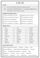 Vorschau - Arbeitsblätter - The Indefinite Article A vs An - Seite 1