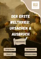 Vorschau - Stundenentwürfe - Der Erste Weltkrieg: Ursachen & Kriegsausbruch - Deckblatt