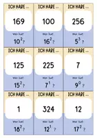 Vorschau - Spiele - Potenzen mit Quadratzahlen (Basis 1 bis 20) - Ich habe .. Wer hat ...? Spiel Mathe - Seite 3