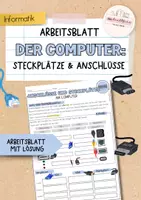 Vorschau - Arbeitsblätter - Computer: Anschlüsse und Steckplätze | Informatik Grundlagen Arbeitsblatt - Deckblatt
