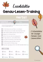 Vorschau - Arbeitsblätter - Lesedetektiv: Genau-LesenTraining (Leseverstehen, Blitzlesen) - Deckblatt