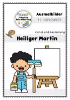 Vorschau - Mal- und Bastelvorlagen - Ausmalbilder - Heiliger Martin - Deckblatt