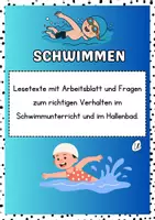 Vorschau - Arbeitsblätter - Schwimmen Baderegeln Theorie Hallenbad - Deckblatt