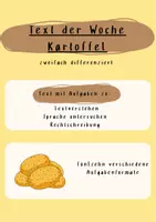 Vorschau - Arbeitsblätter - Materialpaket Text der Woche Kartoffel - Deckblatt