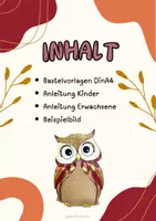 Vorschau - Mal- und Bastelvorlagen - Eule Bastelvorlage - Fensterbild mit Kaffeefiltern - Seite 1