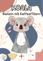 Vorschau - Mal- und Bastelvorlagen - Koala Fensterbild - Basteln mit Kaffeefiltern - Deckblatt