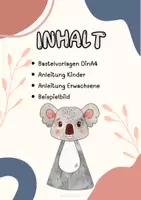 Vorschau - Mal- und Bastelvorlagen - Koala Fensterbild - Basteln mit Kaffeefiltern - Seite 1