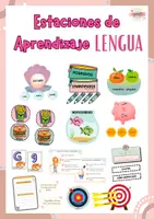 Vista previa - Juegos / Gamificación - MATERIAL MANIPULATIVO PARA ESTACIONES DE APRENDIZAJE LENGUA - Portada