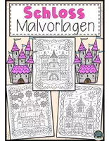 Vorschau - Mal- und Bastelvorlagen - Magische Schloss-Malvorlagen für kleine Künstler - Deckblatt