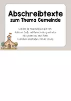 Vorschau - Aufgabenkarten - Abschreibkartei - Thema Gemeinde - mit Lösungen - Seite 2