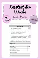 Vorschau - Arbeitsblätter - Lesetext der Woche - Sankt Martin - Deckblatt