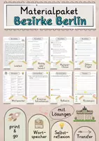 Vorschau - Arbeitsblätter - Bezirke Berlin Lesetext mit Fragen + Lösungen Leseverstehen Wortspeicher didaktische Reserve Lesen Leseverständnis - Deckblatt