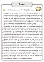 Vorschau - Arbeitsblätter - Advent Lesetext mit Fragen + Lösungen Leseverstehen Wortspeicher didaktische Reserve Lesen Leseverständnis - Seite 3