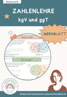 Vorschau - Merkblätter - Merkblatt: kgV und ggT - Primfaktorzerlegung - Deckblatt