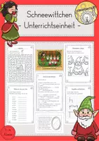 Vorschau - Stundenentwürfe - Schneewittchen Märchen Unterrichtseinheit Werkstatt fächerübergreifend Klasse 3/4 - Deckblatt