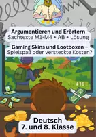Vorschau - Arbeitsblätter - Materialgestützte Erörterung | Gaming Skins und Lootboxen - Deckblatt