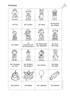 anteprima - Esercizi - Deutsch/DaZ - Fasching / Karneval Arbeitsheft - Arbeitsblätter, Sprachförderung, Lesen, Schreiben (Esercizi sul carnevale) - Pagina 2