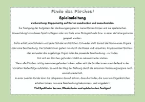 Vorschau - Stundenentwürfe - Verdauung: Spielerisch lernen! Ideal für Vertretung oder Std.WH - Seite 1
