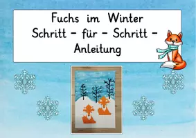 Vorschau - Arbeitsblätter - Fuchs im Winter – Kreative Schritt-für-Schritt-Anleitung zum Basteln und Falten (Kunst / Tiere im Winter) - Seite 2