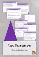 Vorschau - Aufgabenkarten - Pronomen | Entdeckerkartei und Informationskarten - Deckblatt