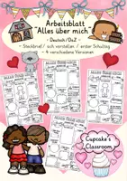 anteprima - Esercizi - Deutsch/DaZ - Alles über mich (Steckbrief, sich vorstellen) - Arbeitsblatt - neue Klasse - erster Schultag (Esercizio: “Tutto su di me”) - Pagina di copertina