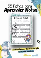 Vista previa - Hojas de trabajo - 55 Fichas Musicales Navideñas | Teclas, Notas, Claves y Más - Portada