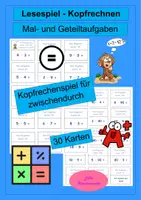 Vorschau - Arbeitsblätter - Lesespiel Mal- und Geteiltaufgaben - Kopfrechen - Lesespiel Einmaleins - Deckblatt
