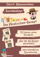 Vorschau - Spiele - Tatort Klassenzimmer - Das Käsekuchen-Rezept (Dezimalzahlen) - Deckblatt