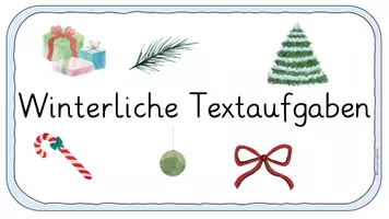 Vorschau - Arbeitsblätter - Winterliche Textaufgaben 14 Aufgaben mit Selbstkontrolle - Seite 2