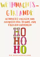 Vorschau - Mal- und Bastelvorlagen - 🎅 Weihnachtsgirlande – Ho Ho Ho 🎄 - Deckblatt