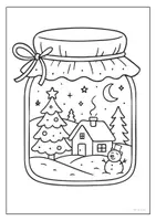 Vorschau - Mal- und Bastelvorlagen - Winter-Ausmalgläser ❄️🎨 Kreative Malvorlagen & Fensterbilder für den Winter - Seite 1