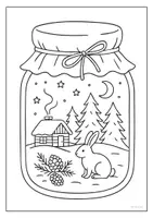 Vorschau - Mal- und Bastelvorlagen - Winter-Ausmalgläser ❄️🎨 Kreative Malvorlagen & Fensterbilder für den Winter - Seite 3