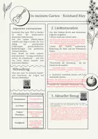 Vorschau - Arbeitsblätter - In meinem Garten - Reinhard Mey. Mit Lösungen - Seite 1