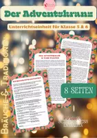 Vorschau - Unterrichtsreihen - Der Adventskranz – 24 Tage warten – Leseverständnis & Grammatik - Deckblatt