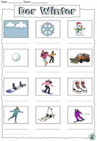 Vorschau - Arbeitsblätter - "Der Winter" - Wörterliste mit Wörtertabelle - DaZ / DaF / Deutsch - Seite 1
