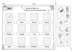anteprima - Esercizi - Deutsch/DaZ - Obst - Arbeitsblätter, Sprachförderung, Stationen, Freiarbeit (Esercizi: “Frutta”) - Pagina 2