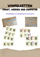 Vorschau - Mal- und Bastelvorlagen - Klassenzimmergestaltung - Wimpelketten für den Fachraum - Deckblatt