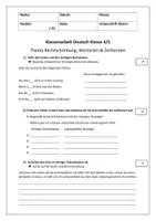 Vorschau - Test - Klassenarbeit Rechtschreibung, Wortarten & Zeitformen (Kl. 4-5) - Seite 1