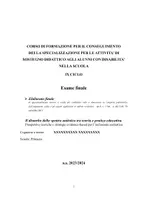 anteprima - Altro tipo di materiale - TESINA Disturbo dello Spettro Autistico TFA Sostegno - Pagina di copertina
